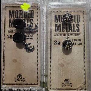 Surgical steel moon/music notes gauges (size 2g)